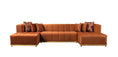 Cargar la imagen en la vista de la galería, Elisha Velvet Double Chaise Sectional - Orange
