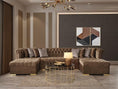 Load image into Gallery viewer, Ariana Brown Velvet Double Chaise 138" Sectional