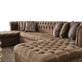 Load image into Gallery viewer, Ariana Brown Velvet Double Chaise 138" Sectional