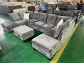 Cargar la imagen en la vista de la galería, HOMARY U-SHAPE Tufted Velvet Convertible Modular Sectional 7 Seater