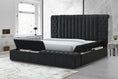 Cargar la imagen en la vista de la galería, JASMINE CHARCOAL - Boucle Upholstered Storage Panel Bed