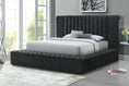 Cargar la imagen en la vista de la galería, JASMINE CHARCOAL - Boucle Upholstered Storage Panel Bed