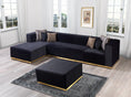 Load image into Gallery viewer, Juliana Velvet 4-Piece Sectional - Black