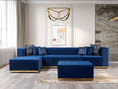 Load image into Gallery viewer, Juliana Velvet 4-Piece Sectional - Blue