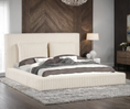 Load image into Gallery viewer, Lauren Beige Platform Bed (w/ USB PORTS) - Queen, King **NEW ARRIVAL**