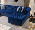 Load image into Gallery viewer, Lauren Velvet Navy Double Chaise Sectional
