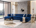 Load image into Gallery viewer, Lauren Velvet Navy Double Chaise Sectional