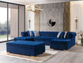 Load image into Gallery viewer, Lauren Velvet Navy Double Chaise Sectional