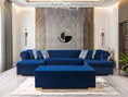 Load image into Gallery viewer, Lauren Velvet Navy Double Chaise Sectional