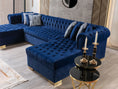 Load image into Gallery viewer, Lauren Velvet Navy Double Chaise Sectional