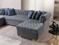 Load image into Gallery viewer, Lauren Velvet Gray Double Chaise Sectional