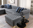 Load image into Gallery viewer, Lauren Velvet Gray Double Chaise Sectional