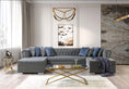 Load image into Gallery viewer, Lauren Velvet Gray Double Chaise Sectional
