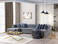 Load image into Gallery viewer, Lauren Velvet Gray Double Chaise Sectional