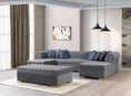 Load image into Gallery viewer, Lauren Velvet Gray Double Chaise Sectional
