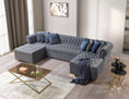Load image into Gallery viewer, Lauren Velvet Gray Double Chaise Sectional