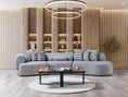 Cargar la imagen en la vista de la galería, Lena Boucle 3-Piece Curved 145" Sectional - Blue