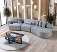 Cargar la imagen en la vista de la galería, Lena Boucle 3-Piece Curved 145" Sectional - Blue