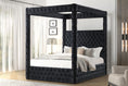 Cargar la imagen en la vista de la galería, MIRA BLACK - Upholstered Canopy Bed