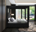 Cargar la imagen en la vista de la galería, MIRA BLACK - Upholstered Canopy Bed