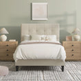 Load image into Gallery viewer, Dura Bed Frame with Button Tufted Headboard - Beige