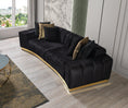 Load image into Gallery viewer, Michelle Velvet Curved 118" Sectional - Black