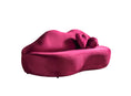 Cargar la imagen en la vista de la galería, Lips Maroon Velvet Loveseat 81"