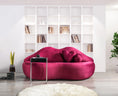 Cargar la imagen en la vista de la galería, Lips Maroon Velvet Loveseat 81"