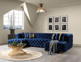 Load image into Gallery viewer, Neva Velvet Double Chaise Sectional - Blue