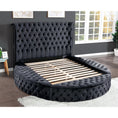 Cargar la imagen en la vista de la galería, SERENE NEST Black - Circle Velvet Tufted Upholstered Platform Storage Bed