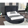 Cargar la imagen en la vista de la galería, SERENE NEST Black - Circle Velvet Tufted Upholstered Platform Storage Bed