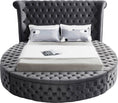 Load image into Gallery viewer, SERENE NEST Grey - Circle Velvet Tufted Upholstered Platform Storage Bed