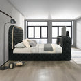 Cargar la imagen en la vista de la galería, VALENTINA BLACK Velvet Upholstered Bed