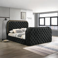 Cargar la imagen en la vista de la galería, VALENTINA BLACK Velvet Upholstered Bed