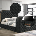 Cargar la imagen en la vista de la galería, VALENTINA BLACK Velvet Upholstered Bed