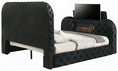 Cargar la imagen en la vista de la galería, VALENTINA BLACK Velvet Upholstered Bed