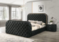 Cargar la imagen en la vista de la galería, VALENTINA BLACK Velvet Upholstered Bed