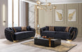 Cargar la imagen en la vista de la galería, Victoria Velvet Sofa Set 2PC - Black