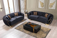 Cargar la imagen en la vista de la galería, Victoria Velvet Sofa Set 2PC - Black