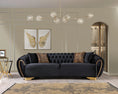 Cargar la imagen en la vista de la galería, Victoria Velvet Sofa Set 2PC - Black