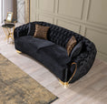 Cargar la imagen en la vista de la galería, Victoria Velvet Sofa Set 2PC - Black