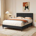 Load image into Gallery viewer, Dura Bed Frame with Button Tufted Headboard - Black