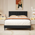 Load image into Gallery viewer, Dura Bed Frame with Button Tufted Headboard - Black