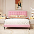 Load image into Gallery viewer, Dura Bed Frame with Button Tufted Headboard - Pink
