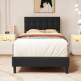 Load image into Gallery viewer, Dura Bed Frame with Button Tufted Headboard - Black