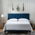 Load image into Gallery viewer, Dura Bed Frame with Button Tufted Headboard - Blue