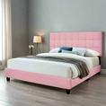 Load image into Gallery viewer, Dura Bed Frame with Button Tufted Headboard - Pink
