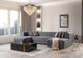 Load image into Gallery viewer, Ariana Gray Velvet Double Chaise 138" Sectional