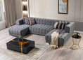 Load image into Gallery viewer, Ariana Gray Velvet Double Chaise 138" Sectional
