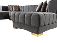 Load image into Gallery viewer, Ariana Gray Velvet Double Chaise 138" Sectional